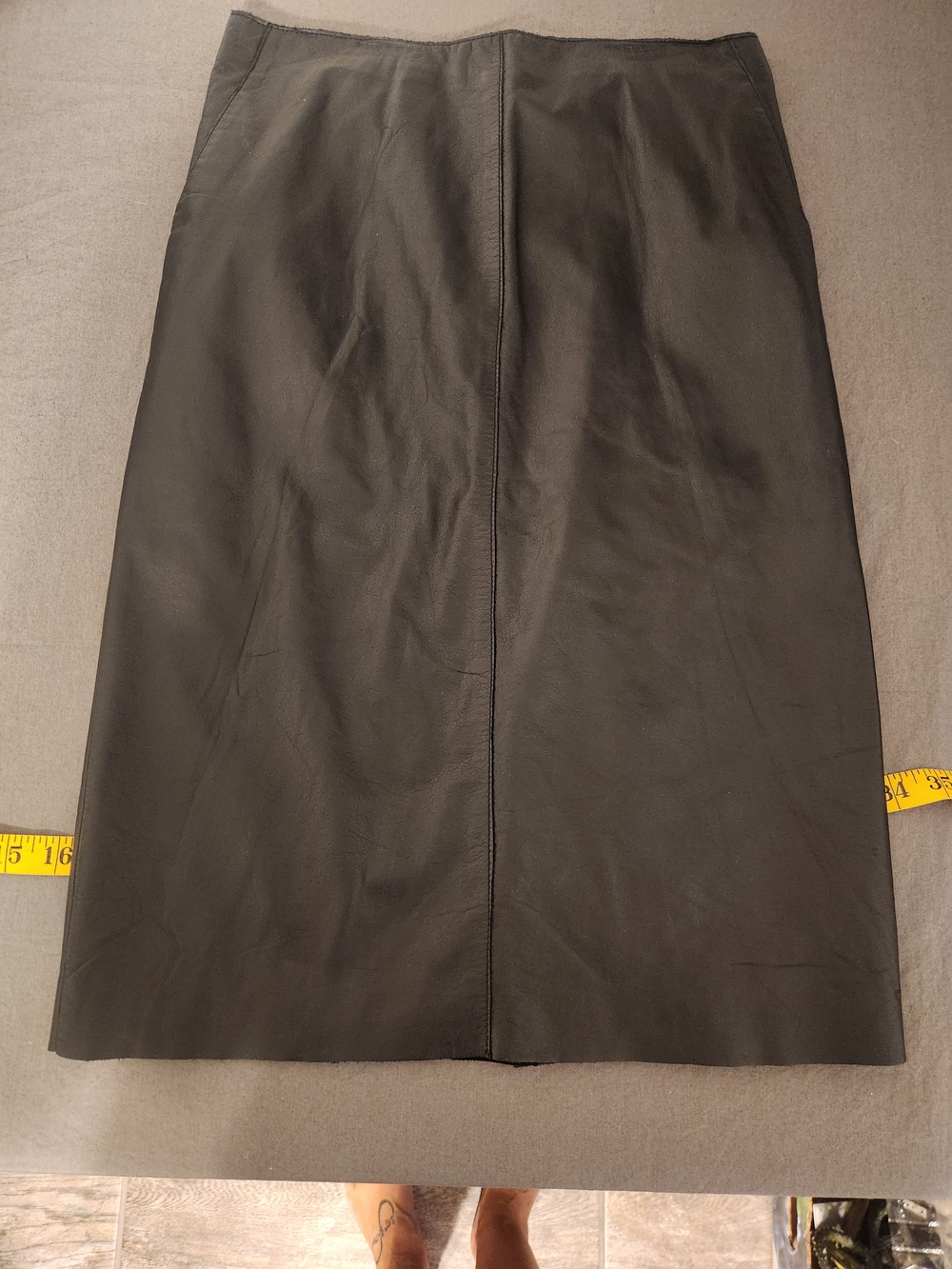 Kenneth Cole Black Leather Pencil Skirt